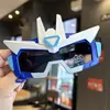 Novo Modelo de Óculos de Sol Polarizados Mech Boy com Luzes e Efeito Brilhante, Óculos de Sol Robô Autobot Cool de Silicone para Bebê