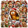 50 Folhas Transfronteiriças Novos Adesivos de Gato de Natal Decoração para Copos de Água Cadernos Agendas Adesivos Impermeáveis Criativos de Personalidade