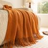 Manta degradada gris, sencilla, ligera, de lujo, para sofá, cama, aire acondicionado, chal, famosa y de alta calidad.