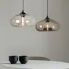 Lámpara colgante creativa minimalista moderna de bola de cristal de colores para pasillo, lámpara colgante pequeña de una sola cabeza nórdica para dormitorio, comedor, mesa, barra