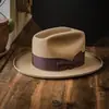 Sombrero de Lana Pura de Venta Caliente Transfronteriza Sombrero Jazz Sombrero de Fieltro Británico Retro Sombrero de Fieltro Decorado con Lazo