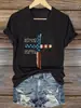 Top de cuello en V para mujer de verano con un diseño elegante, Camiseta de punto de manga corta con doble estampado, Popular top casual de manga corta para mujer de verano