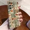 Capa de celular AliExpress mais vendida estilo patchwork xadrez floral coração Galáxia S26, capa rígida estilo artístico S25+