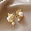 Pendientes de borlas con flor de perla de hada súper aguja de plata, pendientes de moda con temperamento, pendientes transfronterizos de alta gama exagerados europeos y americanos para mujeres