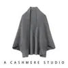 Cachemira 2026 Otoño/Invierno Nuevo Estilo para Mujer Calado Cuadros de Diamante Espiga Doble Uso Bufanda Chal de Punto