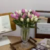 Atacado Transfronteiriço de Flores Artificiais, Flores Decorativas de Alta Qualidade com Toque Realista, Arranjos Florais para Mesa de Sala de Estar, Tulipas de Plástico PE