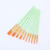 Pincel de Tinta a Óleo Acrílico de Nylon 10 Peças Caneta de Traço Fino para Estudante de Arte Caneta de Pintura Colorida Caneta de Pintura Infantil Cabelo Macio Giz de Cera
