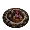 Alfombra Redonda de Terciopelo de Cristal para Halloween, Ilusión Visual 3D, Decoración Festiva para Sala de Estar y Dormitorio, Felpudo Antideslizante