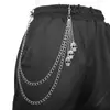 Venda direta transfronteiriça calça jeans com corrente de caveira punk hip hop corrente de cintura metálica decorativa corrente multicamadas corrente para calça de balada