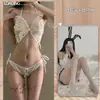 Qian Nai Roupa Íntima Sexy Perspectiva Malha Borboleta da Paixão Três Peças Sem Costas Abertura Livre Uniforme Grátis 268