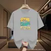 Transfronterizo 2025 Verano Marca de Moda de Gama Alta Camiseta de Manga Corta para Hombre Peso Pesado Versátil Guapo Moderna con Estampado Camiseta de Manga Corta