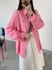 Camisa de Lapela Artística Colorida Dopamina Estilo Japonês de Primavera Camada Casual Solta Personalidade Manga Longa Top para Mulheres Zg