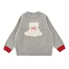 Suéter Cálido Suave Wulibu para Niñas con Intarsia 3D y Bloques de Color 2026 Invierno Top Casual Infantil Moderno