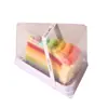 Caja de empaque triangular para pastel rebanado de 8 pulgadas Caja de empaque para artículo rebanado de postre Mousse de Chocolate Negro Matcha Mille-feuille de 6 pulgadas