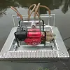 Colheitadeira de lótus flutuante tipo barco, máquina colheitadeira de lótus tipo bico de pato de alta pressão a gasolina, equipamento de colheita de lótus, castanha d'água e cogumelo de castanha d'água