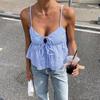 Ropa de Mujer de Comercio Exterior de Amazon 2025 Verano Europeo y Americano Sexy Chica Caliente Tirantes Chaleco Rayado con Cordones Ydx1120