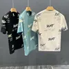 Camisa de Manga Corta con Diseño de Estampado Completo de Moda para Hombre Verano Holgada Base Tendencia Versátil Top de Media Manga