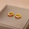 Brincos estilo coreano femininos estilo frio geométricos cor zircônia brincos luxo leve zircônia brincos de alta qualidade joia de orelha atacado