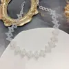 Nuevo collar de cristal tejido con cuentas hecho a mano para mujer, elegante y a la moda, con cadena para el cuello y la clavícula.