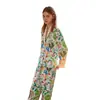 [Conejo Zanahoria Verde] Estilo Pastoral Diseño de Nicho Pijama de Terciopelo de Isla para Mujer Ropa de Casa con Forro Polar Otoño e Invierno