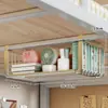 Solución de almacenamiento debajo de la cama del dormitorio, estante colgante para debajo del gabinete, cesta colgante para dormitorio, no requiere taladro para literas, estante para snacks para estudiantes