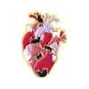 Broche Qihuo Gato Coração Anatomia Personalizado Acessórios para Roupas Médicas Crachá Pin de Colarinho de Negócios Real Medalha de Metal Atacado
