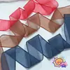 Cinta de tul triangular brillante de doble cara, material para lazo de accesorio para el cabello DIY hecho a mano, accesorio para sombrero de paja de ropa, empaque de caja de regalo