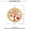 Árbol de la vida geométrico francés gota de aceite titanio acero diy colgante amor acero inoxidable joyería colgante de collar de luna