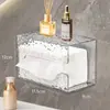 Caja de Almacenamiento para Toallas Faciales de Lujo Ligero, Caja para Pañuelos de Papel, Montada en la Pared, Cocina, Baño, Inodoro, Transparente, Caja para Pañuelos de Papel Extraíble Boca Abajo