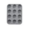 Molde de silicona redondo de 12 agujeros para pastel, bandeja para hornear de silicona para pan, bocadillo, pastel al vapor, molde para pudín de gelatina, caja de hielo