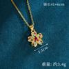 Collar de flor delicada de oro de arena de Vietnam, aretes de diamante, diamante de color, joyería de cobre chapado en oro de alta gama para niñas, suministro directo de fabricantes