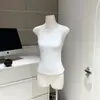 Top de Tirantes Finos Rosa-morado/Blanco Roto Estilo Momo Nuo Nuo para Recoger los Costados Estilo Coreano Ajustado Ceñido Versátil