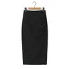 Saia Midi Runqi Plus Size Kendall Cor Sólida Fenda Slim Fit 8752 Nova Coleção Primavera Saia Lápis Roupa de Negócios