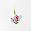 Haste Única com Duas Orquídeas Phalaenopsis Artificiais para Decoração de Casamento e Hotel, Flores Artificiais, Materiais para Buquê DIY