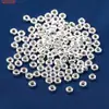 Plata de Ley 3mm Cuentas Burbuja Espaciadores Accesorios Plata Lisa Cuentas Ábaco Cuentas Agujero Grande Materiales para Manualidades Cuentas Accesorios