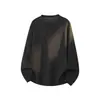 Camiseta de manga larga con cuello Henry de lino sintético para hombre, estilo otoñal moderno, top base holgado y versátil