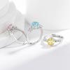 Xiaohongshu Douyin Más Vendido Anillo de Trébol de Cuatro Hojas Corte Flor de Hielo de Piedra Preciosa de Color Anillo de Diamante de Alto Carbono Moda Clásica Transmisión en Vivo