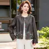 Outono de 2026 Novidades Camisa com Zíper Roupa de Mãe Jaqueta de Couro PU Moda para Mulheres de Meia-Idade e Idosas Jaqueta de Couro da Moda Casaco Curto