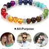 Joyería Youjia Estilo Caliente Pulsera de Piedra Ojo de Tigre Colorida Lapislázuli con Cuentas Pulsera de Energía para Yoga Meditación Fabricante Venta al por Mayor
