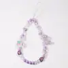 Cordão de Urso DIY Corrente para Capa de Celular Flores de Miçangas Feitas à Mão Pintura a Óleo Cereja Urso Joias Decorativas Enfeites Pendentes