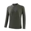Sudadera casual de secado rápido para hombre con cuello alto, media cremallera y manga larga para deportes al aire libre en otoño e invierno, top de entrenamiento para correr