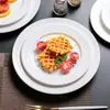 Plato Cerámico Estilo Ins, Plato Espiral, Plato con Patrón de Líneas, Vajilla Minimalista, Plato Estilo Occidental Nórdico, Plato para Pasta, Plato Plano, Plato para Filete