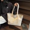 Bolso de Lona de Gran Capacidad para Mujer Bolso Tote de Alta Gama 2025 Nuevo Casual Simple Bolso de Hombro Moderno Versátil Bolso de Axila