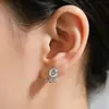 Pendientes de Estrella de Cuatro Puntas Estilo Coreano para Mujer, Diseño Sencillo y Lujoso, Pendientes Incrustados de Circonita, Versátiles para el Viaje Diario, Pendientes Ol al por Mayor