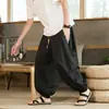 Pantalones harén de moda, pantalones de pierna ancha de seda helada, pantalones de hombre estilo chino retro, pantalones de trabajo con diseño de bolsillo tipo linterna de nicho
