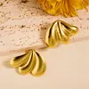 Pendientes de titanio y acero con diseño geométrico irregular de cuerpo entero, presión de aceite, oro de 18 quilates, para mujer, moda, pendientes de alta gama, venta al por mayor