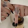 Anillo de alas de ángel huecas para mujer, estilo japonés y coreano, diseño de nicho, moda, internet, celebridades, elegante, círculo, anillo para comer.