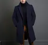 Amazon Comercio Exterior Abrigo de Lana para Hombre de Longitud Media Color Sólido Abrigo de Lana Otoño e Invierno Abrigo Cálido Juvenil