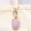 Pingente de Sorvete de Crochê, Charme para Bolsa Tecido com Fio, Enfeite de Sorvete Tricotado, Chaveiro, Acessório Feito à Mão para Chave de Carro
