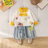 Conjunto de Ropa de Otoño para Niños Estilo 2026 Ropa de Primavera y Otoño Bebé Niños Casual Camisa de Manga Larga Conjunto de Dos Piezas Moderno Dropshipping Mayorista